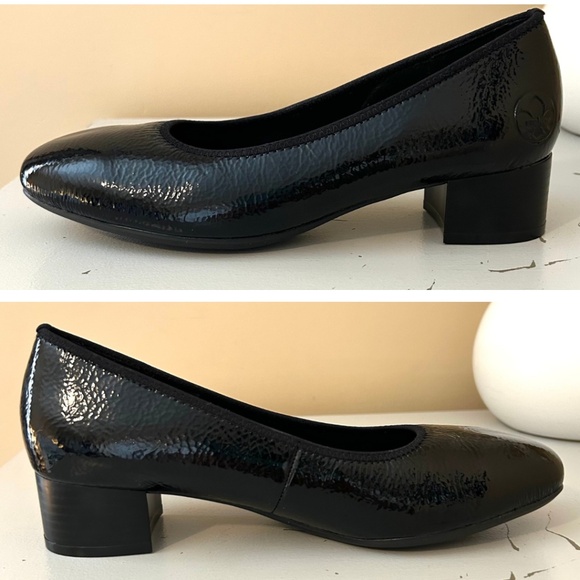 Like New Rieker Antistress Crinkle Patent Leather Low Heel Pumps Size EU37/US6 - Picture 11 of 14